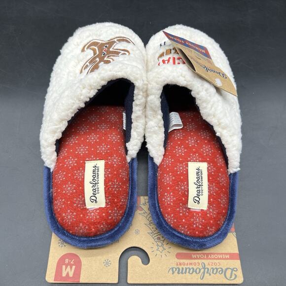 NWT Dearfoams Plush Memory Foam Slippers Womens Med 7-8 Official Cookie Tester - Picture 7 of 9